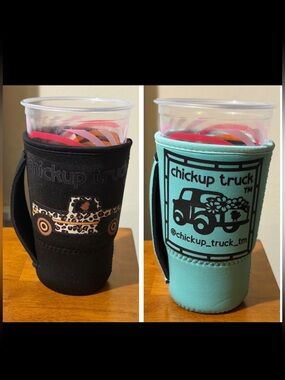 Chickup Truck Neoprene Cup Koozie with handle - NWT 🩵🛻🐥🩵